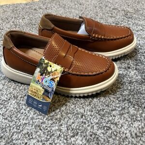 Boys Loafers Kids‎ starmerx Casual Slip On School Shoes Size 11 Brown